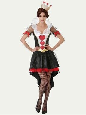 Hauntlook Queen of Hearts Costume Dress Halloween Cosplay High Low NWOT | Medium